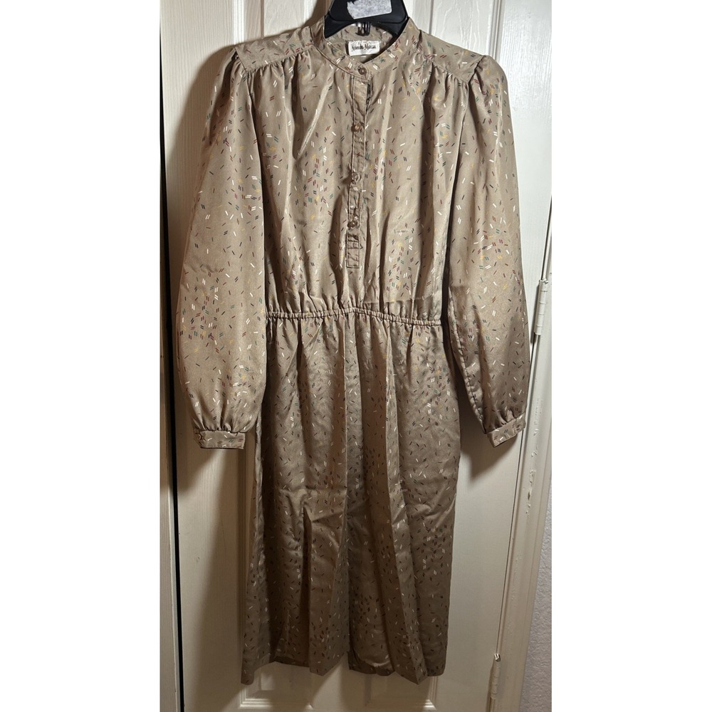Vintage Mel Naftal Neiman Marcus Gold Confetti Button Up Dress See Measurments‎